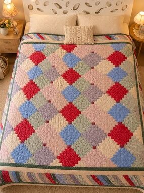 Vintage Handmade Patchwork Quilt